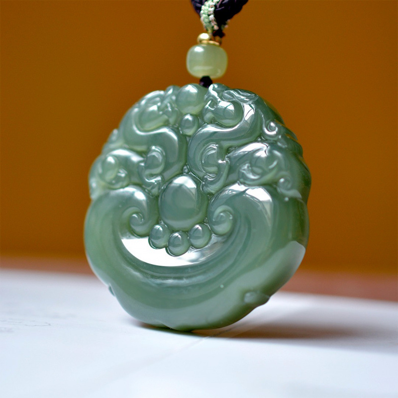 Go Ethnic Fashion - Pingente de Jade Hetian Natural 