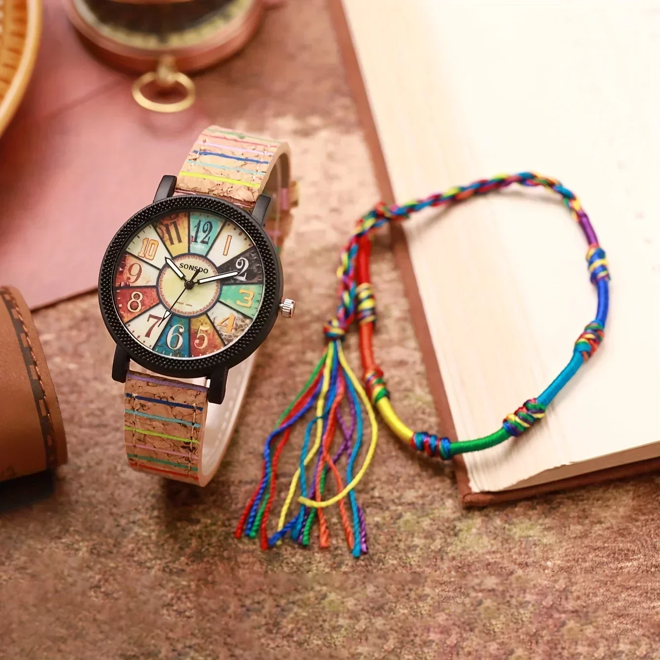Ethnic Modern Fashion - Relógio de quartzo feminino, estilo étnico,
