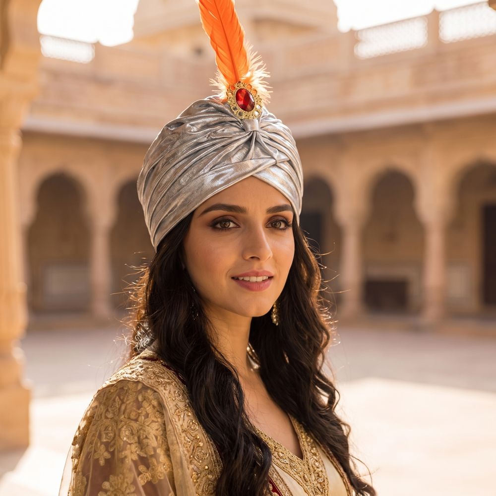Chapéu Turbante de Plumas para - Ethnic Fashion India avaliação e preço