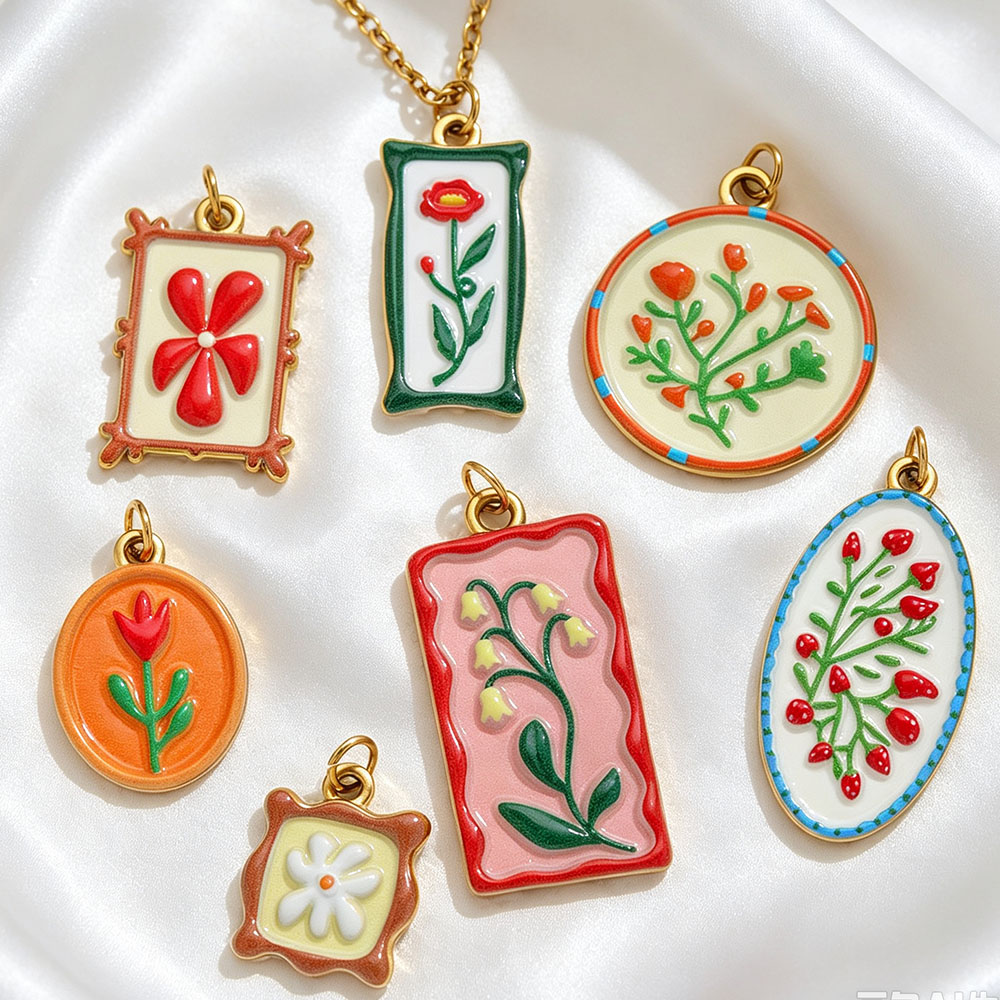 2 peças de pingentes de flores - Ethnic Fashion Design avaliação e preço